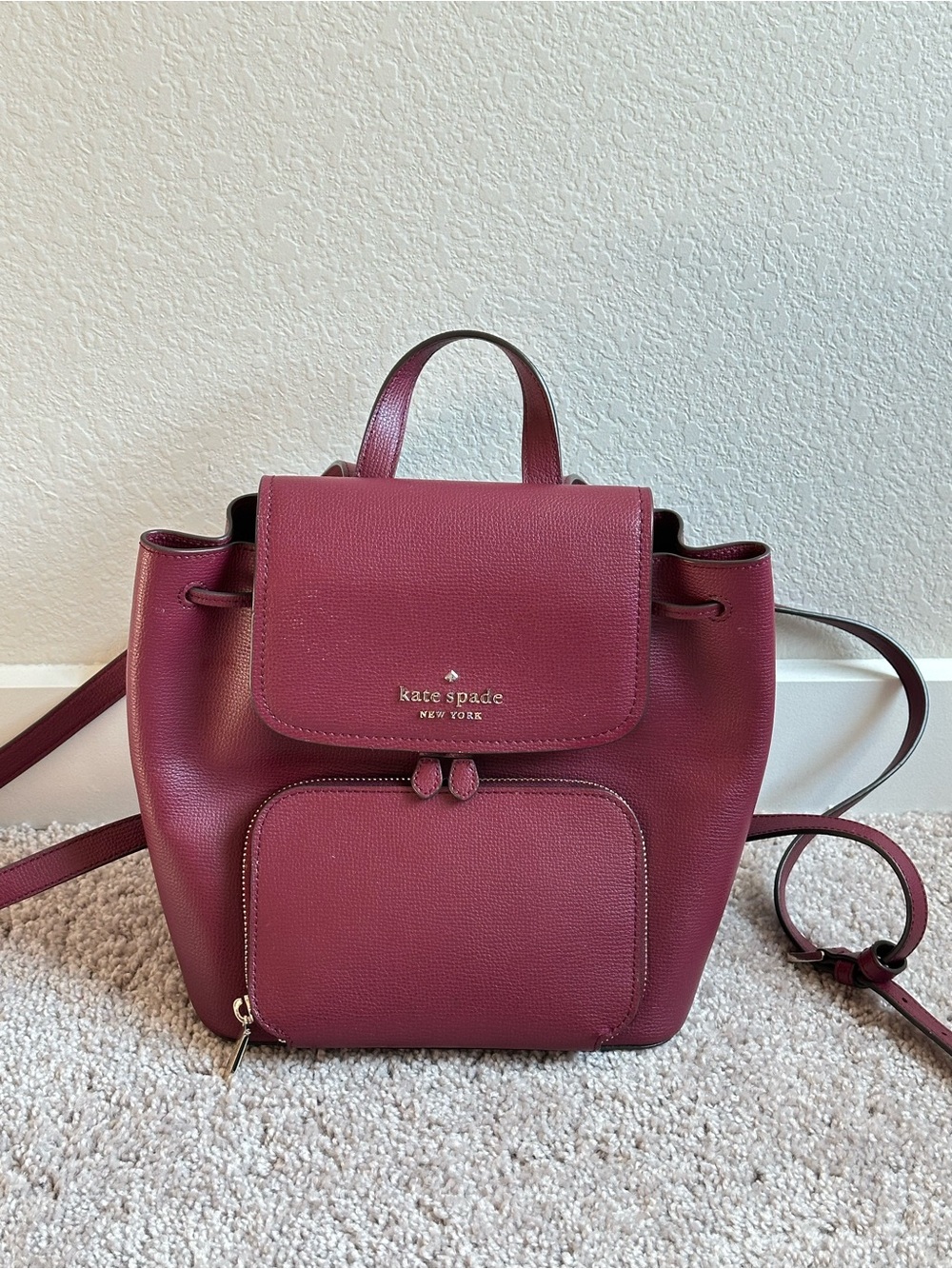 kate spade Burgundy Leather Mini Backpack